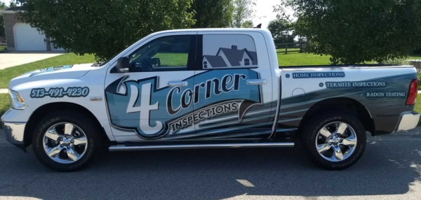 4 Corner Inspections truck with company branding